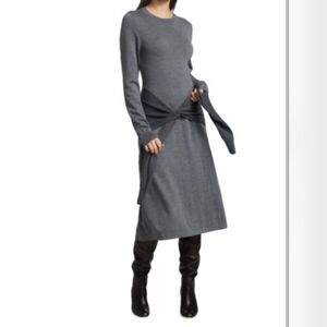 $495 DEREK LAM 10 Crosby | Alyssa M Medium Gray Knit Sweater Dress 88% Wool
